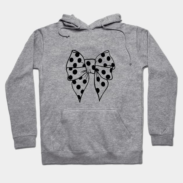 Polka Dot Bow Ribbon Lineart Hoodie by Daisy Glam